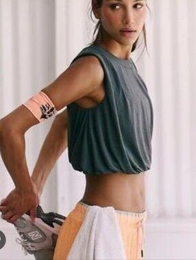 Free People Tempo Twist Me Up Top Gray Size S